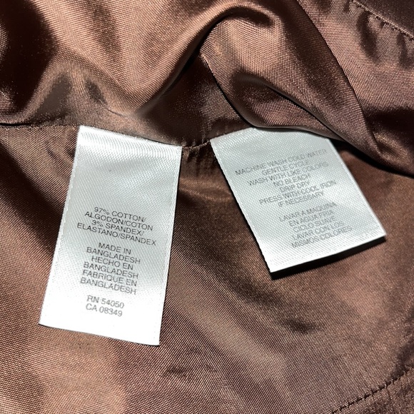 Anne Klein Stretch Brown High Hip Single Breasted One Button Blazer Peak Lapel S - Picture 7 of 9